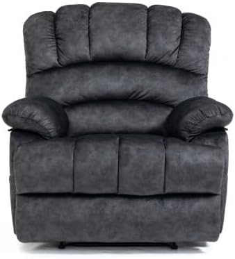 PULLAFUN Large Manual Recliner Chair in Fabric for Living Room (Gray)