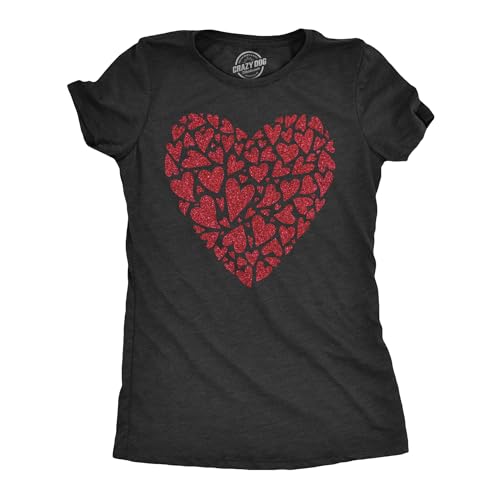 T-shirt Saint-Valentin femme coton doux anti-irritation motif paillettes