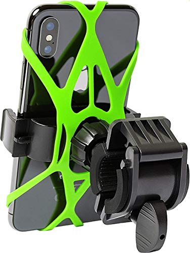 Bike Phone Mount, 360 Rotatable Universal Cellphone Bracket Mountain Bicycle Mount Racks for iPhone 11 X 8 7 Plus Samsung Galaxy S10 S9 S8 S7 Edge, Nexus, Nokia, Motorcycle Bike Accessories (Green)