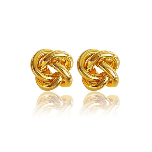 18k Gold Plated Love Knot Earrings Stud Celtic knot earring For Women
