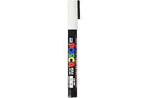 Uni Posca Fine Marker, White, Delicate and Enduring, Crafting Marvels on Diverse Surfaces