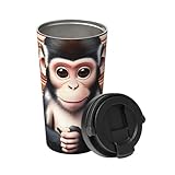 The Silent Monkey lleva una taza de café aislada. Elegante termo de 500 ml que mantiene las bebidas calientes durante horas, perfecto para café, té y mucho más.