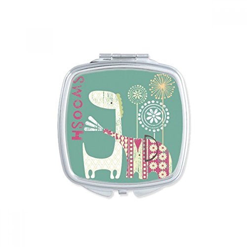 Miroir de poche girafe carré marron portable compact
