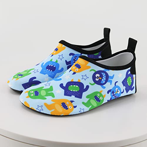 Generic Pig High Tops Children Thin and Breathable Swimming Shoes Water Park Cartoon Rubber Soled Beach Shoes Girls Cute Shoes (Sky Blue, 13.5 Little Child)2