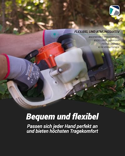Foto von Trevendo Arbeitshandschuhe - EN 388 (4131X) - Montage- & Gartenhandschuhe mit Nitrilbeschichtung - atmungsaktiv, flexibel & OEKO-TEX zertifiziert - Mehrfachpack - WS-Pro FLEX GTN - Größe 10, 12 Paar