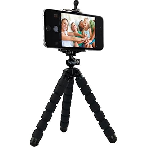 Rollei Selfie Mini Tripod for Digital Cams, ActionCams and Smartphones with Maximum Load: 1.2 kg - Black Cover