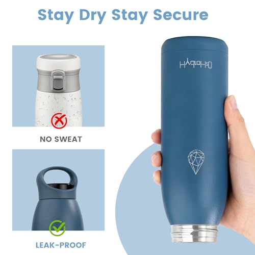 Image of 32oz Insulated Stainless Steel Water Bottle with Handle, Double Wall BPA-Free Metal Water Bottle, Leakproof, Keeps Cold 24H & Hot 12H, Ideal for Gym, Office, Hiking, Blue