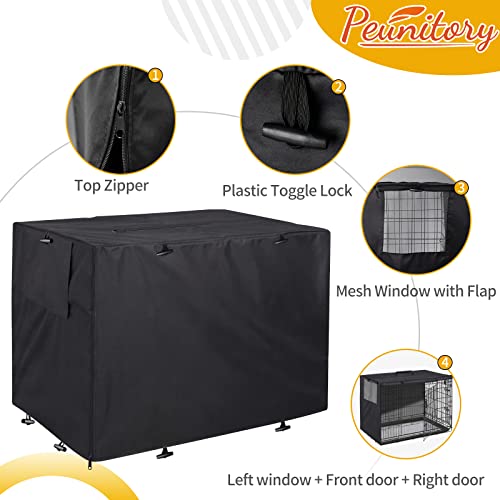 Dog Crate Cover 42 inches, Durable Kennel Cover with Double Door Universal Fit for 42 inches Wire Dog Cage, Black - Image 4