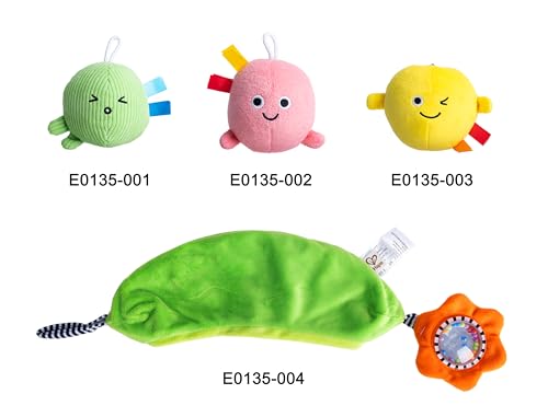 Hape Hochet 3 petits pois | Jouet sensoriel pour enfants | Avec de nombreux sons et textures | A accrocher au landau – Image 6