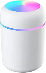 Umidificador de Ar Difusor de Aromas Ultrassônico 300ml - Óleos Essenciais, Luz LED Luminaria, Bivolt - Silencioso e Portátil para Casa e Escritório (Branco)