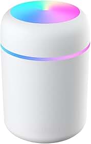 Umidificador de Ar Difusor de Aromas Ultrassônico 300ml - Óleos Essenciais, Luz LED Luminaria, Bivolt - Silencioso e Portátil para Casa e Escritório (Branco)