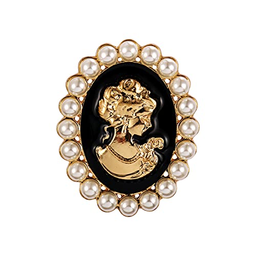Image of lureme Vintage Elegant Victorian Lady Beauty Cameo with Crystal Brooch Pin (br000017)