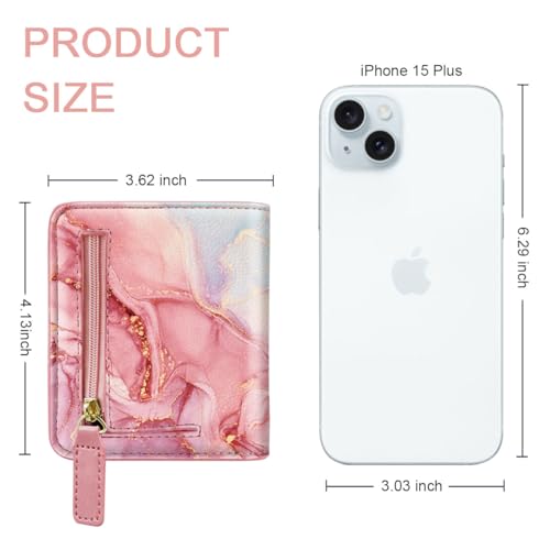 Image of Small Womens Wallet Thin Credit Card Holder Pocket Mini Purse | Compact Women Slim RFID Blocking Wallets Bifold Ladies Pocket Card Holders for Travel & Daily Use, Rainbow