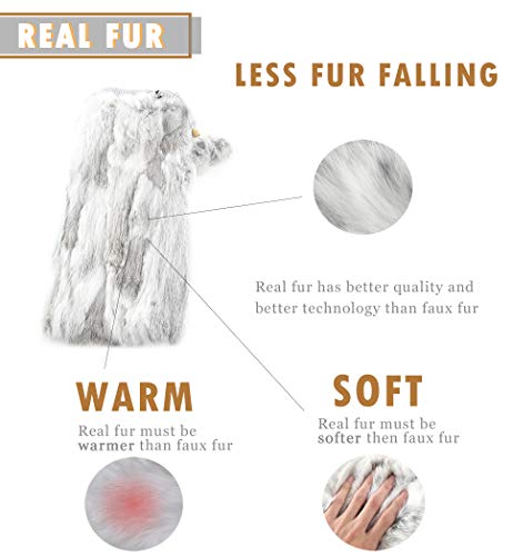 Image of Fur Story Fur Leg Warmers Real Fur Rabbit Winter Leggings Boot Toppers for Women