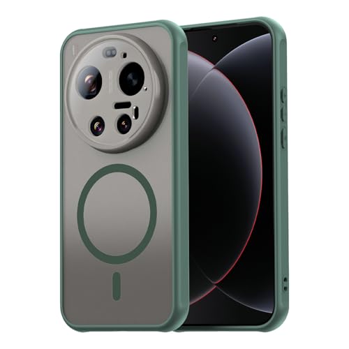 Image of Compatible with Xiaomi 17 Ultra Case Cover,Compatible with MagSafe,Anti-Fall,Compatible with Xiaomi 17 Ultra 5G 25128PNA1C Cell Protective Phone Case Green