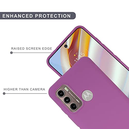 Image of SPRIG Compatible with Motorola G60 Liquid Silicone Premium Back Cover Drop Tested Shock Proof Mobile Case for Men, Women, Boys and Girls with Camera Protection (Purple)