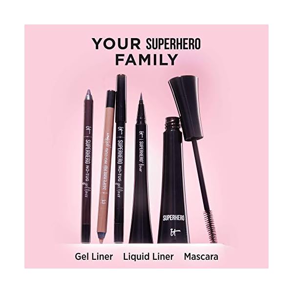 IT Cosmetics Superhero Liquid Eyeliner Pen, Black - 24-Hour Waterproof Formula Wonât Smudge or Fade - With Peptides, Collagen, Biotin & Kaolin Clay - 0.03 fl oz