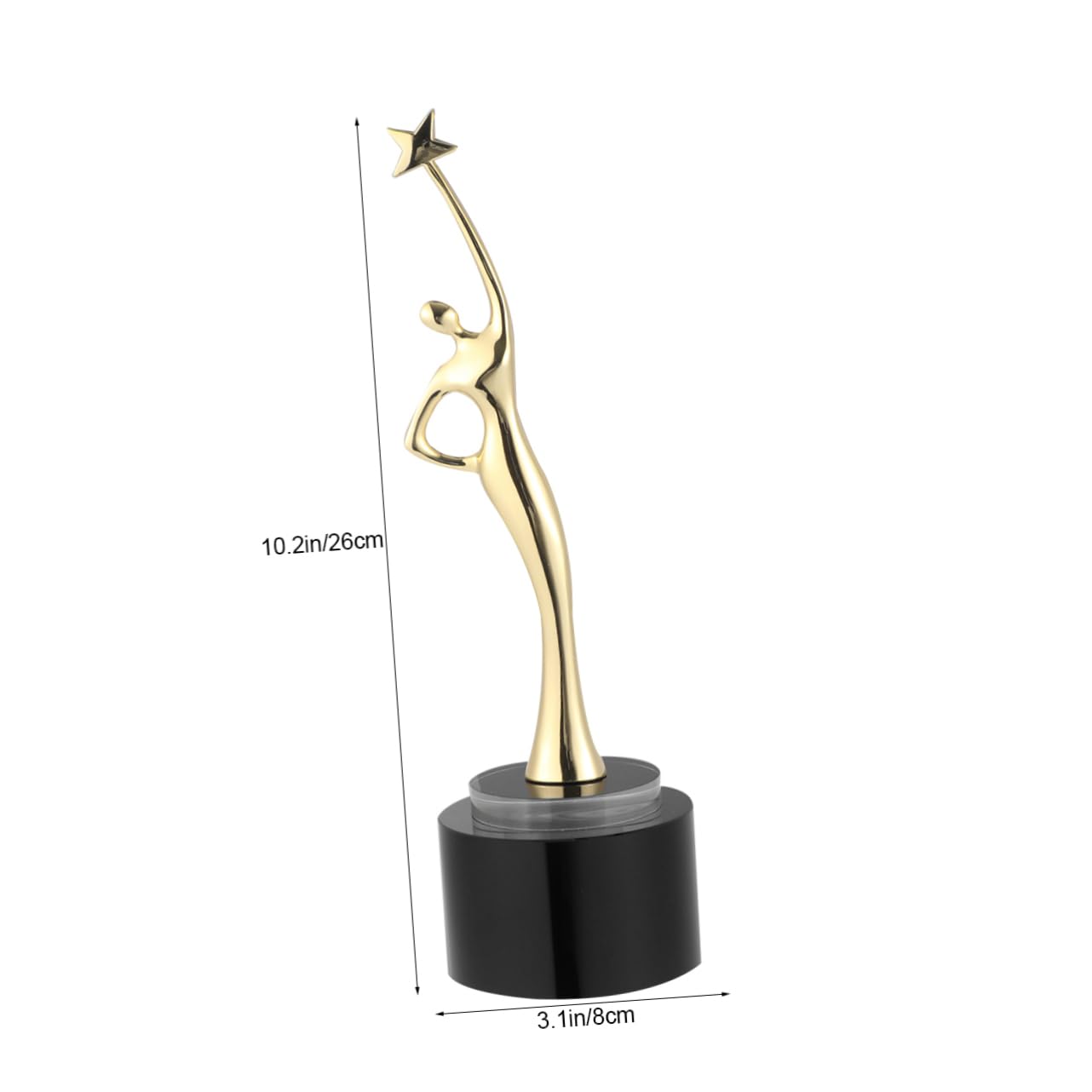 VANZACK Goldener Siegerpokal aus Metall und Kristall für Kinderpartys als Auszeichnungstrophäe mit Zinklegierung und Festlichem Design