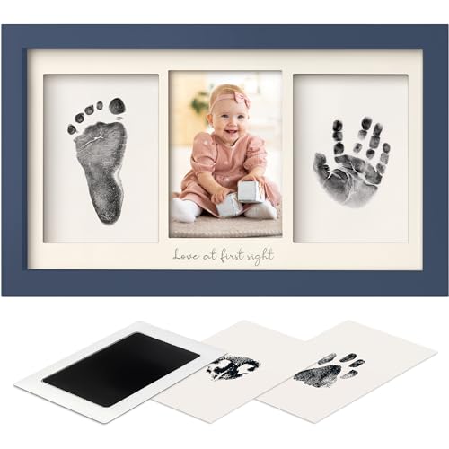 Image of Inkless Baby Hand and Footprint Kit - Ink Pad for Baby Hand and Footprints,Dog Paw Print Kit,Dog Nose Print Kit,Clean Touch Newborn Print Kit,Baby Registry,Baby Shower Gifts,Girls,Boys (Midnight Blue)