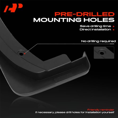 Image of A-Premium Mud Flaps, No Drilling Required Splash Guards with Accessories | Compatible with Audi A4 2020-2021 Sedan, Set of 4 Front and Rear