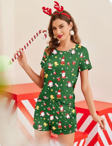 Image of Ekouaer Women's Pajama Sets Short Sleeve Pjs 2 Piece Top and Shorts Sleepwear Comfy Soft Lounge Sets with Pockets
