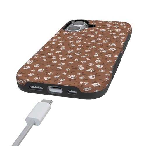 Coque iPhone 17 Casely Prairie moka fleurie compatible MagSafe