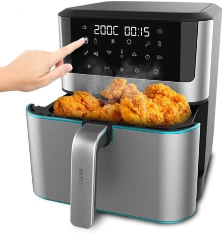 Cecotec Freidora de Aire sin Aceite de 8 L Cecofry Supreme 8000 Air Fryer. 1800 W, Panel Táctil, 30º-200 ºC, 10 Modos Preconfigurados, Pre-heat, Alerta, Acabados en Acero Inoxidable