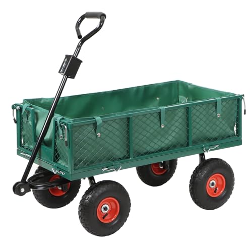 Heavy Duty 350kg Green Garden Trolley, Mesh Cart...