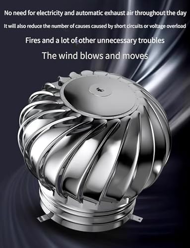 Stainless Steel Rotating Chimney Cowl Cap - 31in Spinner Vent for Outdoor Fireplaces & Roof Pipe Rain Protection, Ideal for Attics & Farms
