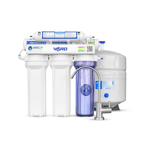WECO VGRO Under Sink High Efficiency 36 Gallons Per Day Reverse Osmosis Drinking Water Filtration System with Installation Kit (VGRO-36)