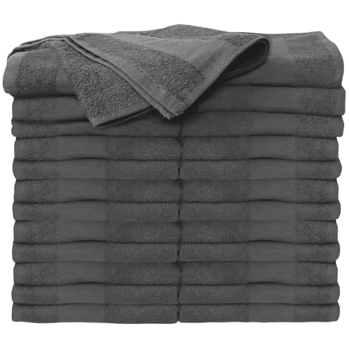 ForPro Professional Collection Premium Bleach Tough Salon Towels, Cool Grey, 100% Cotton, Bleach-Proof Towels, Stain Resistant, 16