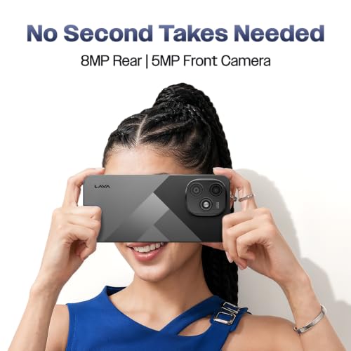 Image of Lava Bold N4 Lite (Ghost Silver, 3GB RAM, 32GB Storage) | 6.56 inch qHD Display | 8MP Rear Camera | 5000 mAh Battery | Free Service @ Home | Fingerprint Reader | Charger & Phone-Cover in Box