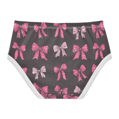 Wusikd Pink Bows Dark Girls' Underwear Cotton Girls Briefs Soft Toddler Underwear 2T2