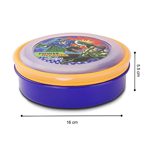 Image of Nayasa Spill Guard No.1 Regular Round Plastic Lunch Box | Pack of 2 | Airtight & Leakproof Lids | Light Weight | Easy to Carry | Ideal for School Going Kids | Blue