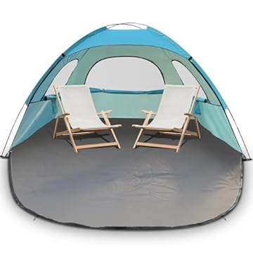 JAICOM Tenda da Spiaggia, 2-3 Persone Tenda da Spiaggia Portatile, UPF 50+ Uv Protection con 3 grandi Finestre ariose Tenda mare Spiaggia, per Campeggio, Spiaggia, Pesca, Famiglia