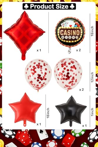 Image of AMFIN (Pack of 7) Casino Theme Foil Balloon Set, Elevate Your Party, Diamonds - Multi