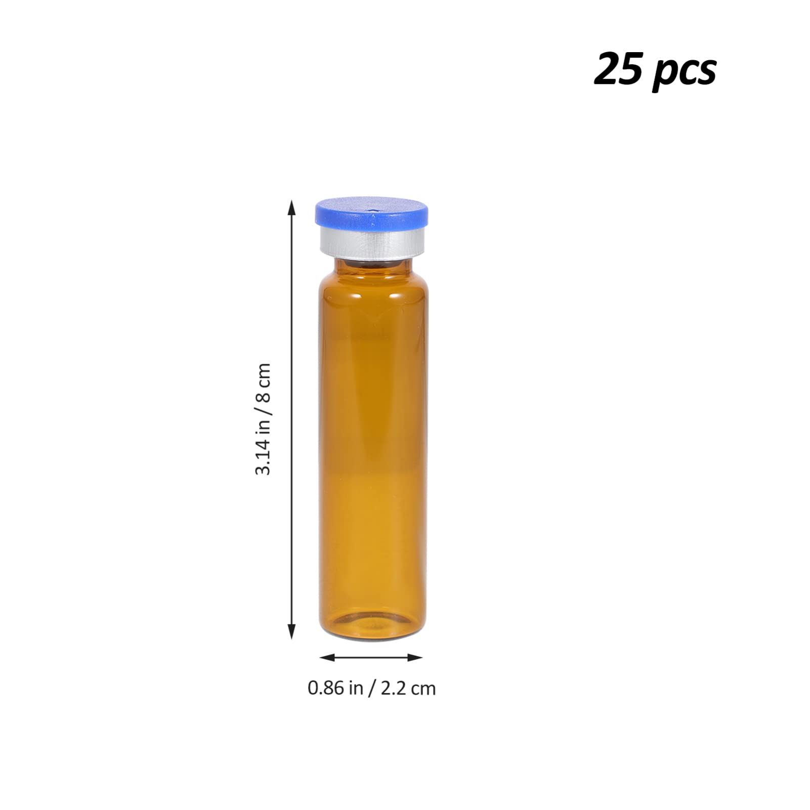 CHILDWEET 25pcs Reagent Bottles Small Sample Bottles Mask Powder Bottles Medicine Powder Bottles Glass Chemical Storage Bottles