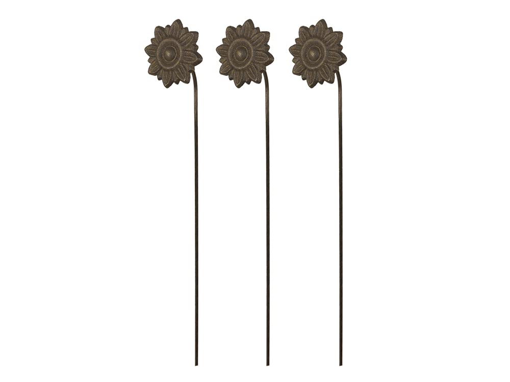 Metal Flower Garden Stakes - Designed to rust - Sold in packs of 3 - Decorative Garden Flower Stakes (Daisy - Pack of 3) — image 1