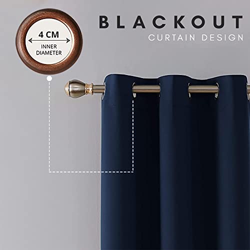AR Ware Navy Blackout Curtains, 2 Panels Drapes Eyelet Thermal Curtains for Living Room and Bedroom, Energy Saving - Image 3