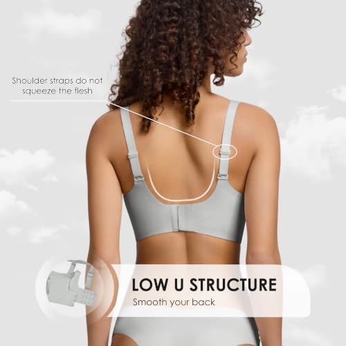 Image of Seamless Wireless Bra for Women with Support - No Underwire Full Coverage Push Up Comfort Bras - Back Fat Smoothing Bralettes