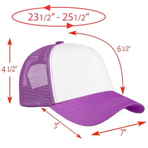 Image of Falari 5-Panel Mesh Baseball Cap, Trucker Hat, Structured Plain Design, Cotton, Adjustable Size