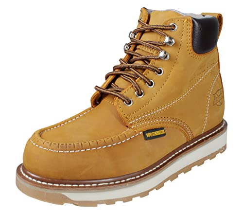 Men's Work Boots Genuine Leather Lace Up Moc Toe 620 Honey-Shedron