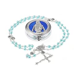 Blue Rosary with Metal Box