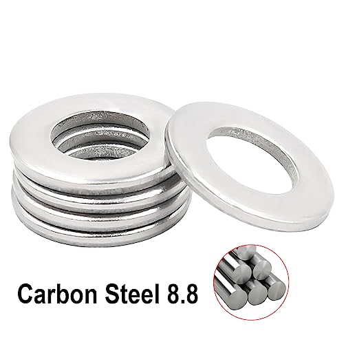 Qrity 20PCS Round Screws Bolts Washers, Carbon Steel Flat Washer, Seal Washer Spacer - Image 2