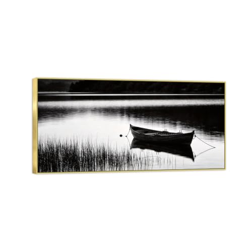 Tableau toile lac et bateau décoratif pour une ambiance zen dans votre salon