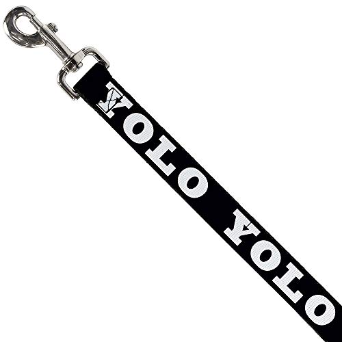Laisse pour chien Buckle Down Yolo Bold Noir et Blanc résistante