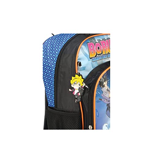 Mochila Costas Escolar Infantil Juvenil naruto boruto Cor:Azul Preto;Tamanho:M;Gênero:Masculino