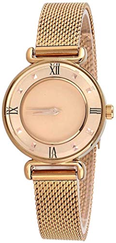 Damenuhr mit goldenem Edelstahlarmband und goldenem Gehäuse Gold Analoge Damen-Quarzarmbanduhr - 30 Meter Leben Wasserdichtes, leicht zu