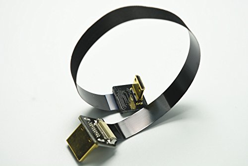 Short Slim Mini Hdmi Flat Hdmi Fpv Hdmi Fpc Hdmi Cable Mini Hdmi 90 Degree To Standard Hdmi 90 Up For Brushless Gimbal Handhold Gimbal Dsrl Gimbal Fpv Drone Rig Black 20Cm #TOP7