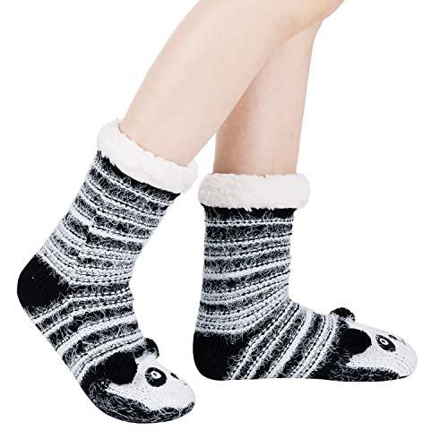 Image of Chassic Sherpa Lined Slipper Socks for Women, Non-Slip Cozy Winter House Socks, Soft Fuzzy Socks, Christmas Gifts for Women & Ladies Stocking Stuffers